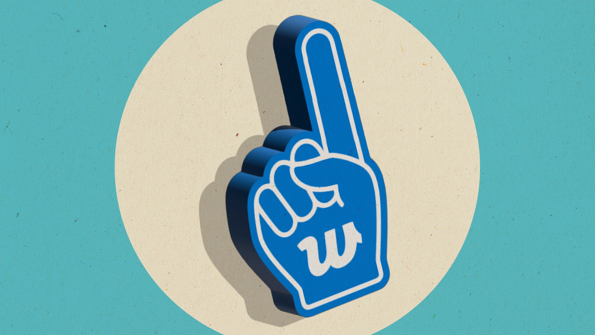 A foam finger with the Weverse logo on it