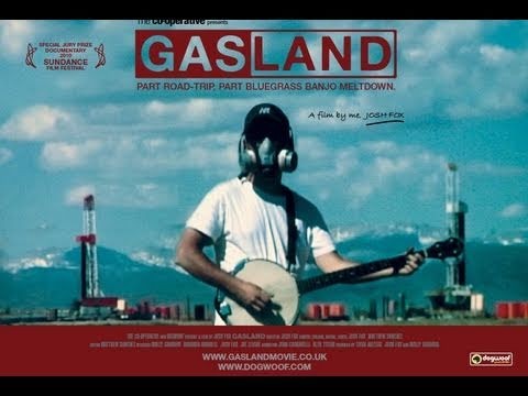 A kitchen tap with flames coming out of it, representing water contamination from fracking as depicted in the documentary Gasland