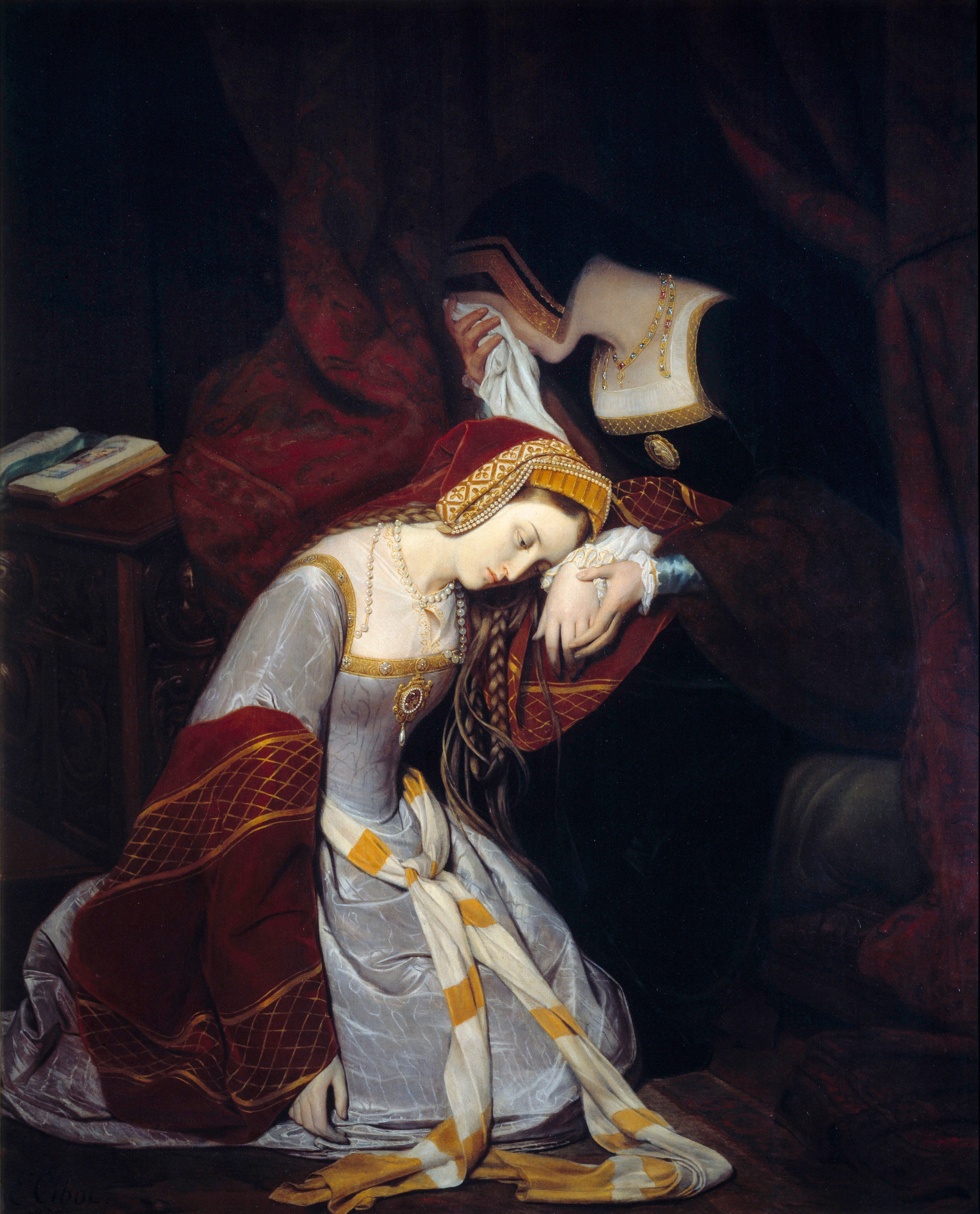 A painting by Édouard Cibot of Anne Boleyn in the Tower of London (1835). (Photo by Leemage/Corbis via Getty Images)