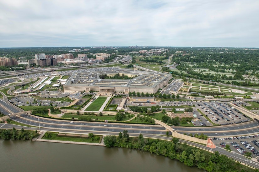 Aerial view of the Pentagon, symbolizing defense and strategic discussions.