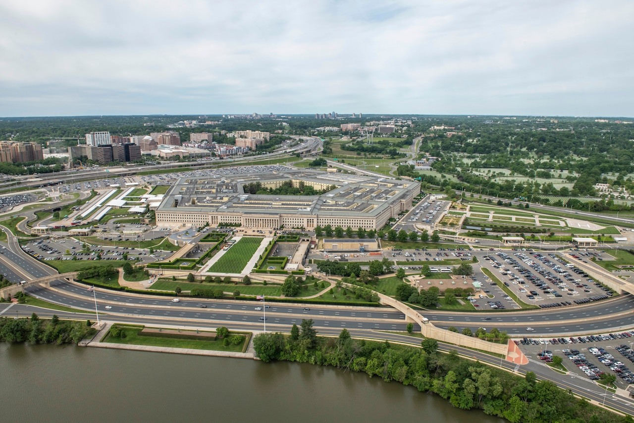 An aerial view of the Pentagon.