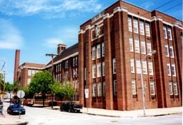 Canton Middle School in Baltimore, Maryland, showcasing typical school architecture and grounds, taken in May 2002.