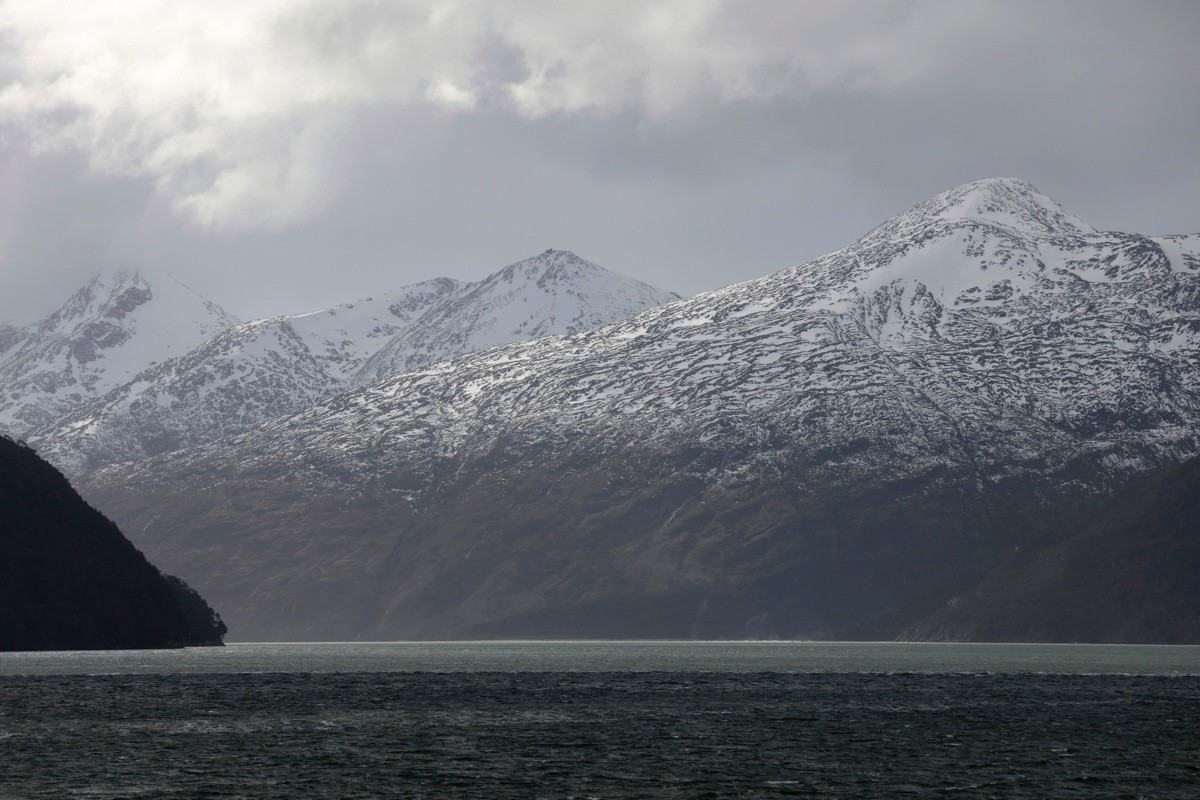 Cape Horn, the meeting point of the Atlantic and Pacific Oceans, showcasing the turbulent waters where currents converge.