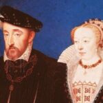 Catherine de Medici as queen consort, depicted beside her husband, Henry II of France