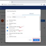 Clearing cookies and cache in Chrome browser
