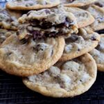 Close-up of delicious chocolate chip cookies.