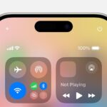 Control Center on iPhone showing Airplane Mode, Wi-Fi, and Bluetooth settings