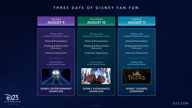 D23 The Ultimate Disney Fan Event 2024 Ticketing 3 Day Programming