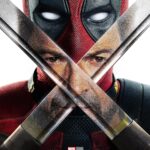 Deadpool and Wolverine movie poster featuring Wade Wilson's swords reflecting Wolverine, promoting the upcoming MCU film.