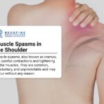 Illustration depicting shoulder muscle spasms, highlighting common pain areas. Understanding causes and treatments for shoulder twitching.