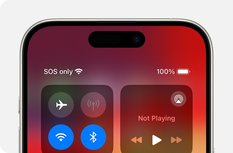 iPhone screen displaying 'SOS Only' in the status bar, indicating emergency calls are possible but no cellular network connection