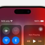 iPhone screen showing SOS Only in control center