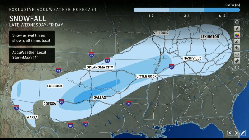 Jim Cantore reporting on a winter storm, indicating his presence at locations affected by severe weather