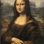 Mona Lisa, oil on wood panel by Leonardo da Vinci, c. 1503-06; in the Louvre, Paris, France. 77 x 53 cm.