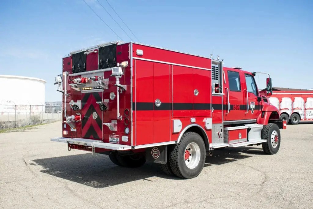 North Fork – Model 34 Northeast Teller Type 3 fire truck in green paint for wildland firefighting