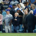 Pat Sajak at a Dodgers game, showcasing his post-retirement leisure activities