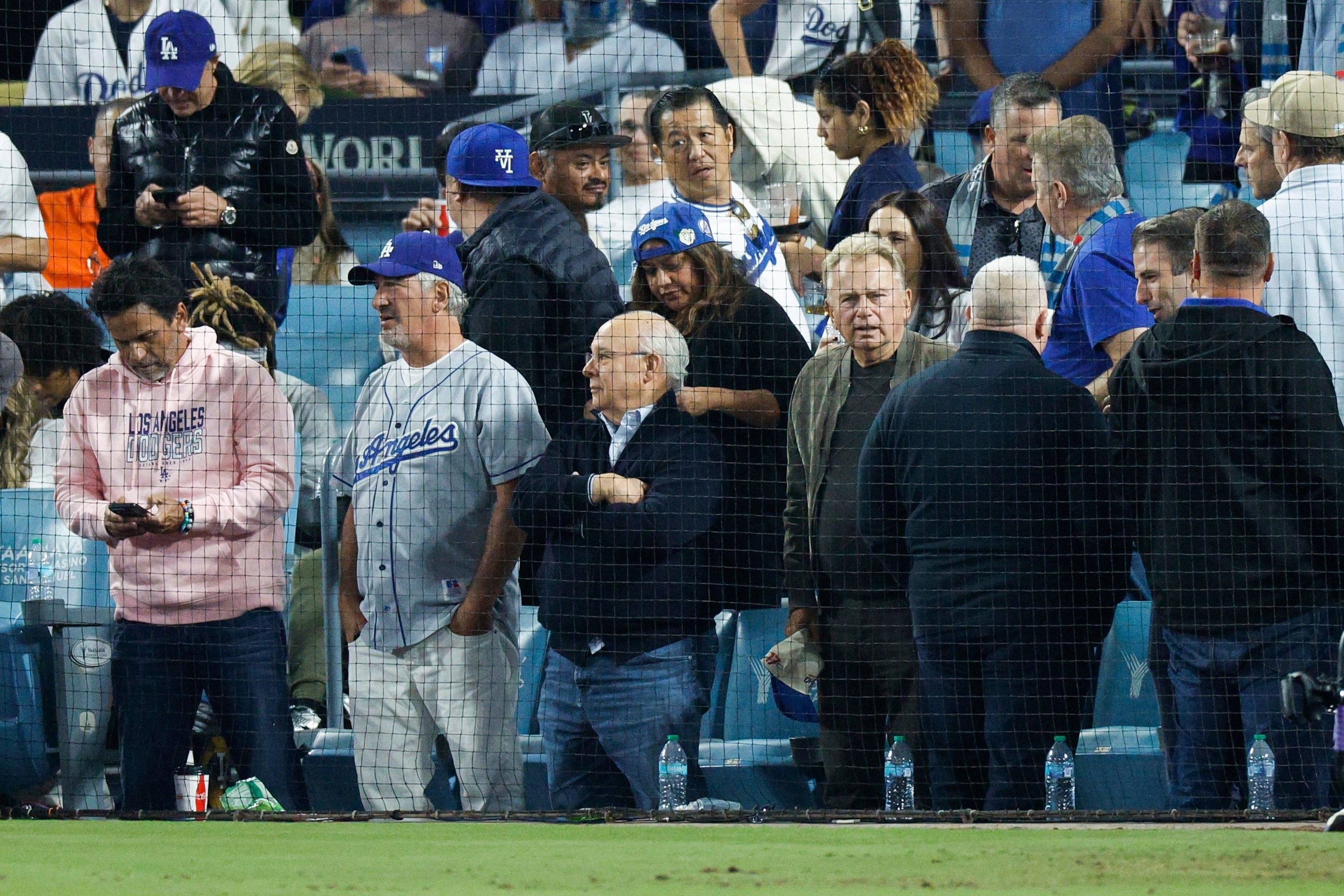 Pat Sajak at a Dodgers game, showcasing his post-retirement leisure activities