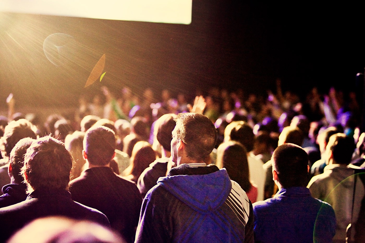 People worshipping in a church