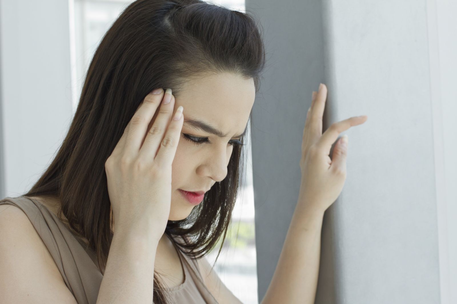 Person Holding Head Faint Lightheadedness