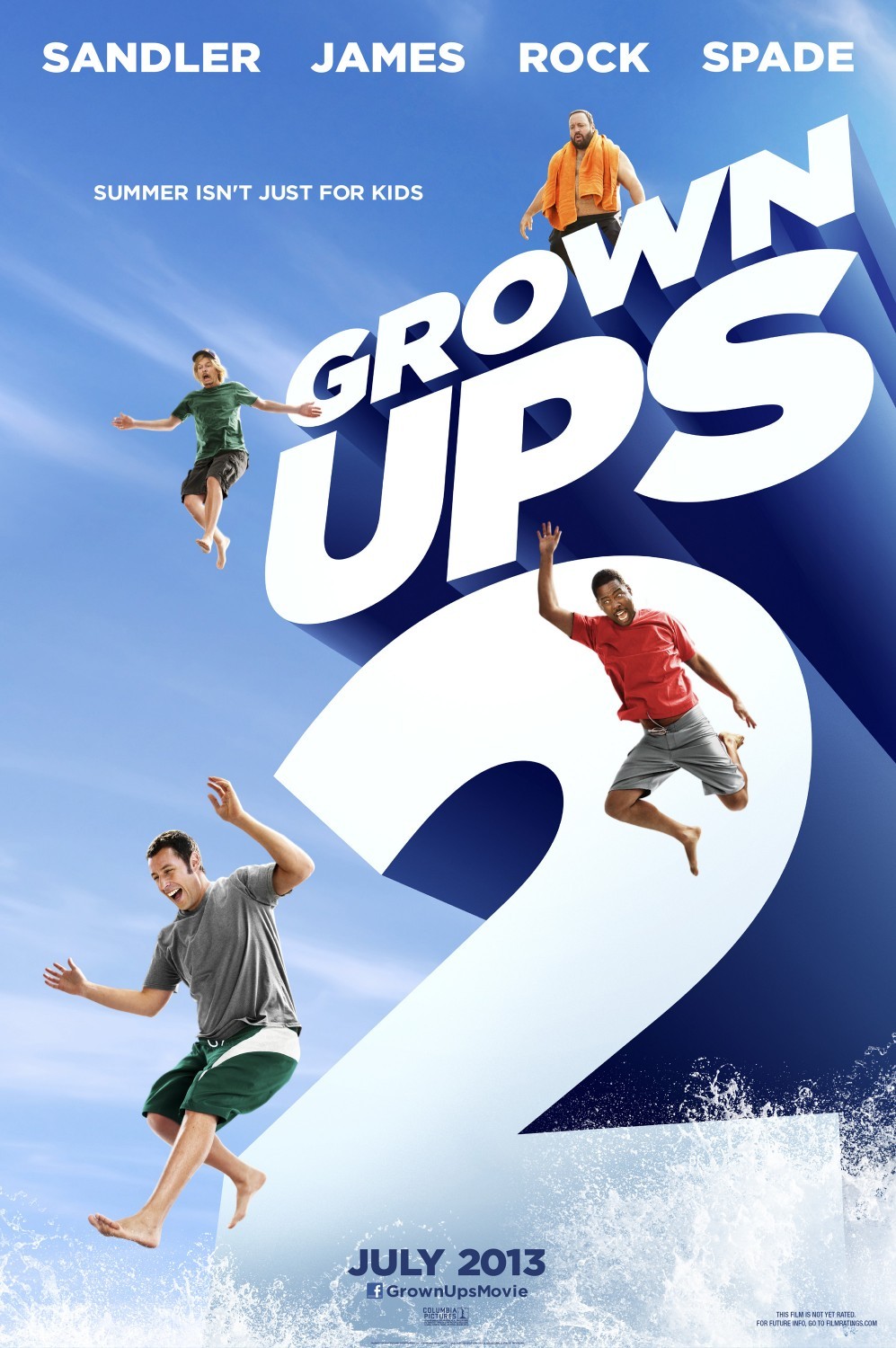 Promotional poster for Grown Ups 2 featuring the main cast without Rob Schneider