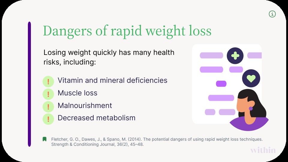 rapid weight loss dangers graphic