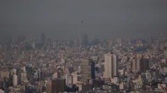 Reuters Hazy skyline picture of Tehran on the morning after the strikes