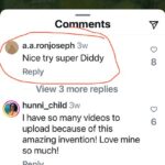 Screenshot of Instagram comments showing multiple users posting 'Nice try Diddy' on an advertisement, illustrating the viral meme.