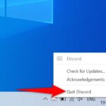 Select Quit Discord from the system tray in Windows to properly close the application.