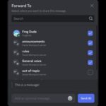 The Forward To window on Discord desktop