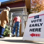 Voters cast their ballots at a polling station during the 2024 election.