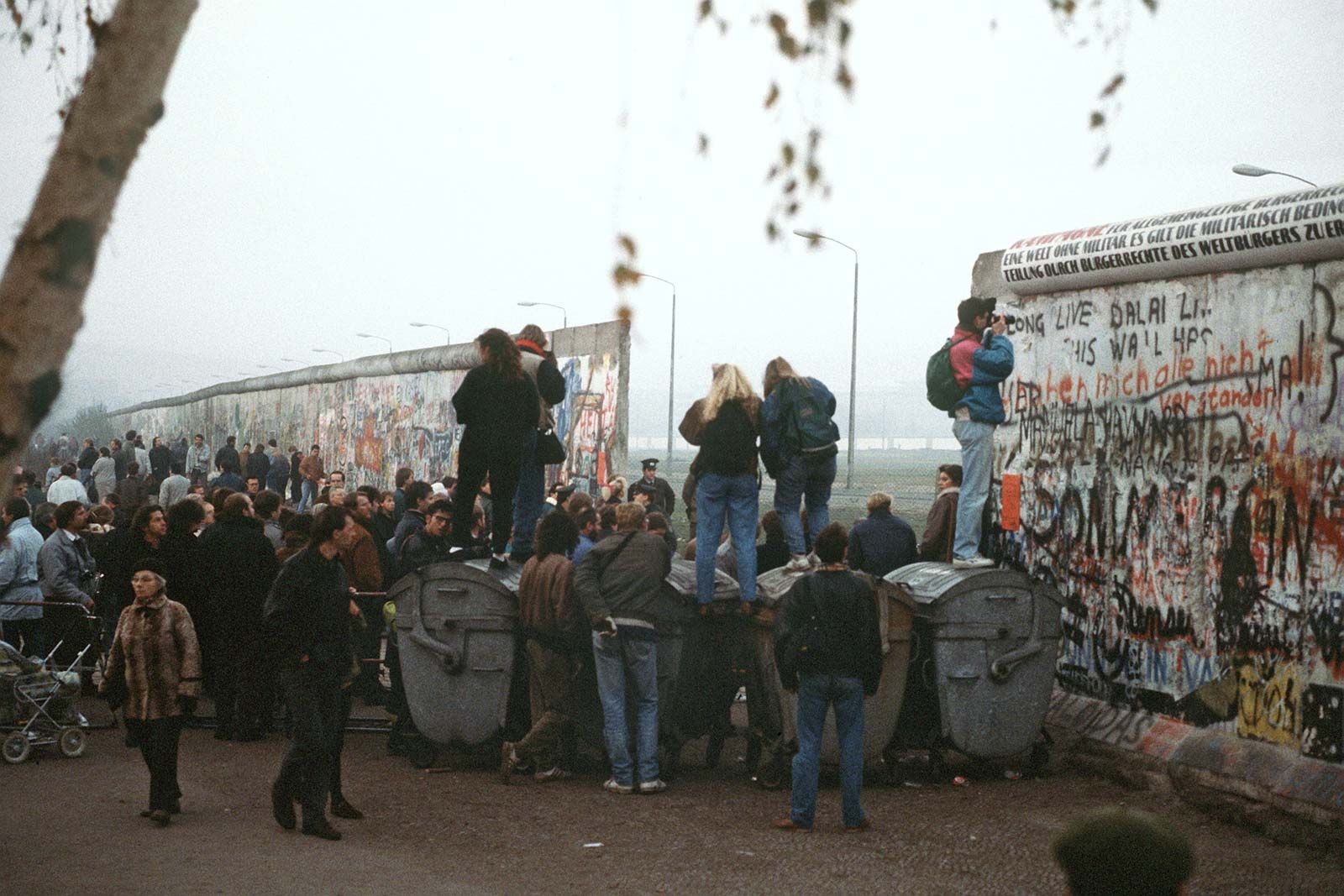 West German citizens celebrating the opening of the Berlin Wall