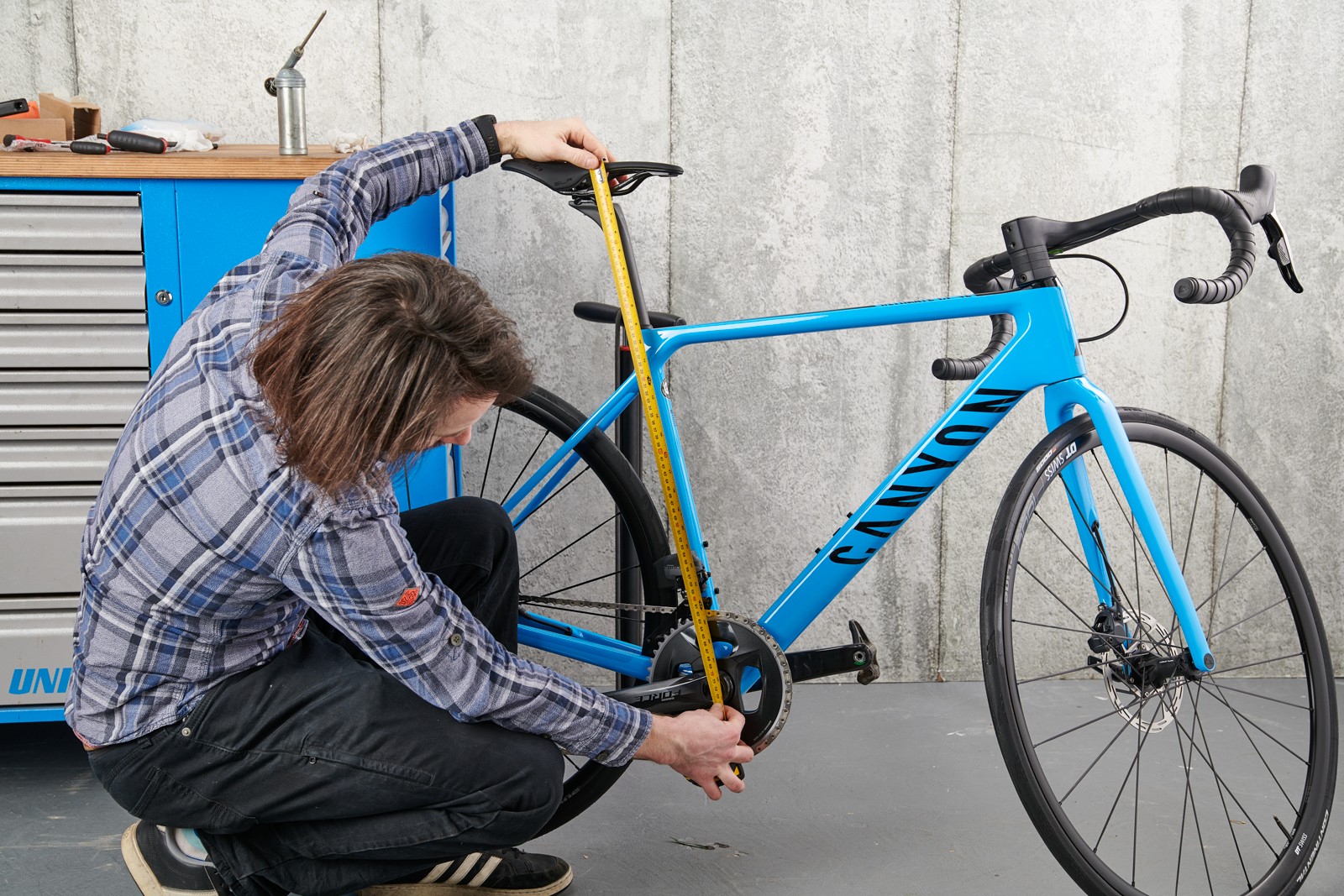A tape measure helps get saddle height spot on