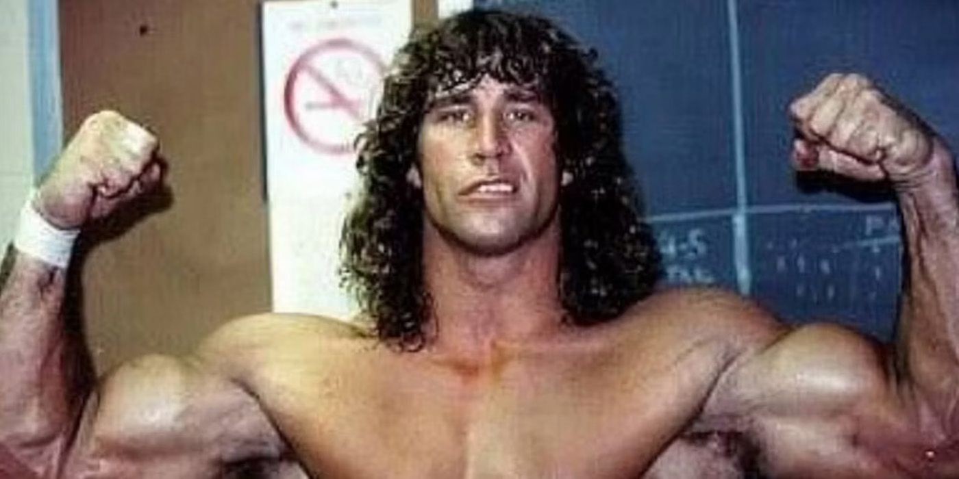 Kerry Von Erich flexes his muscles