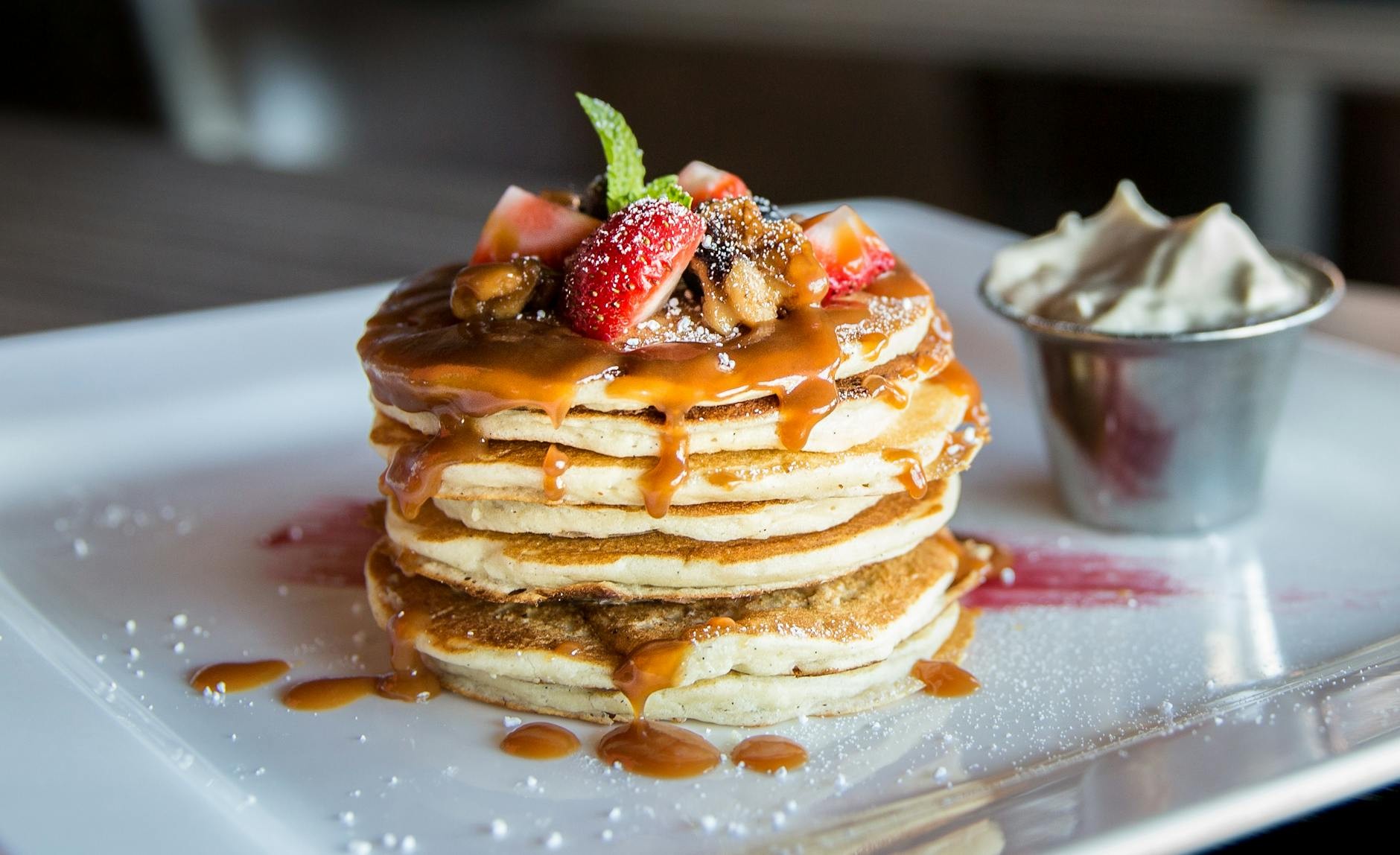 Close up of various healthy breakfast options