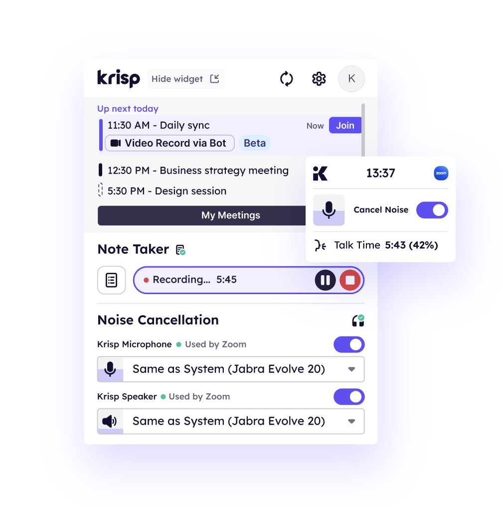 Krisp noise cancellation setup for AirPods