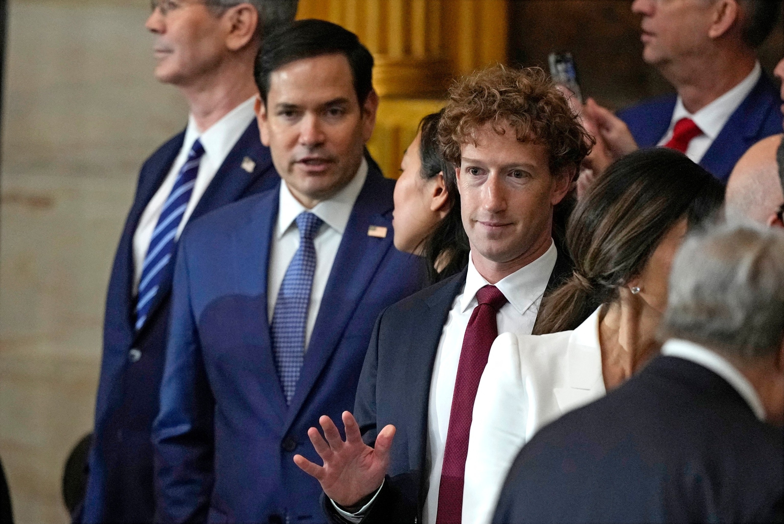 Mark Zuckerberg attends the inauguration ceremony for Donald Trump